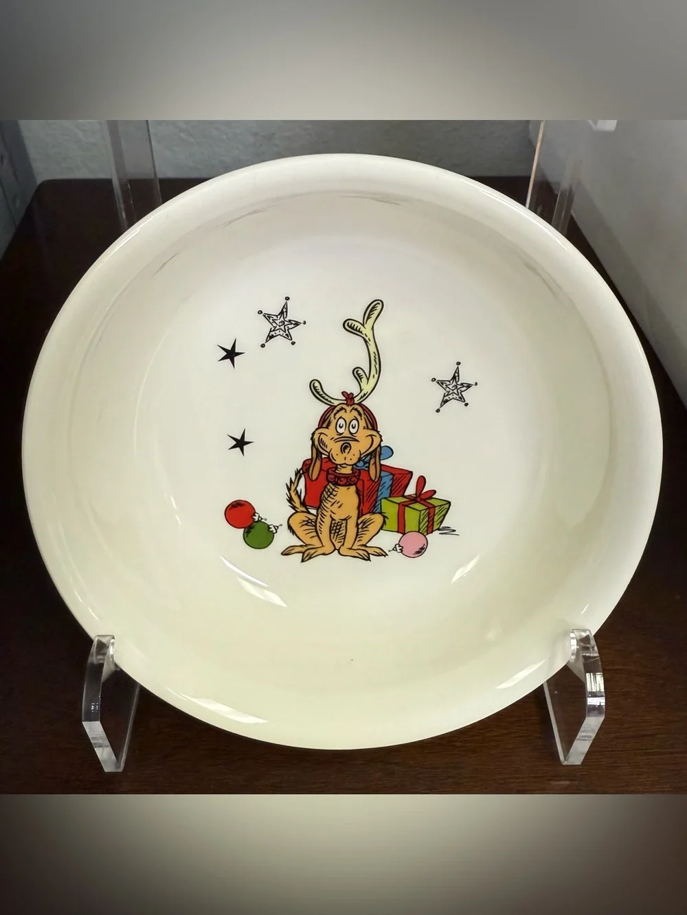 The Grinch Christmas Pet Dog Cat Bowl With Max The Dog NEW